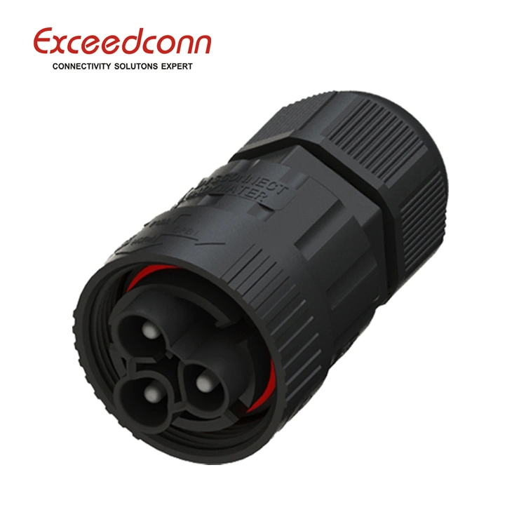 Electrical Nylon Plastic Protected Quick Connect Cable Joint Outdoor 3 Pin Connector