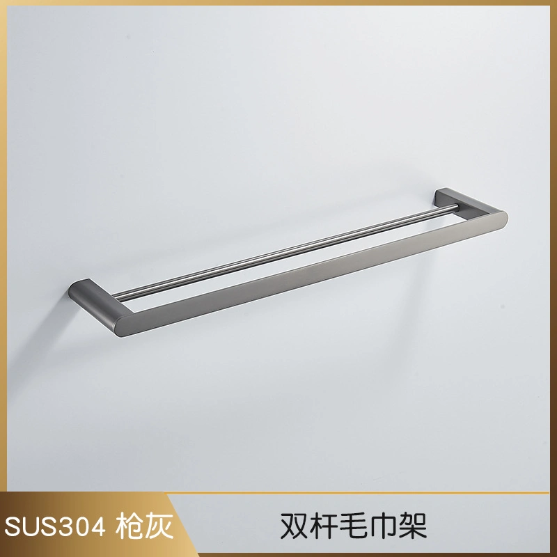 Stainless Steel Bathroom Accessory Wall Mount Bathroom Double Towel Rack