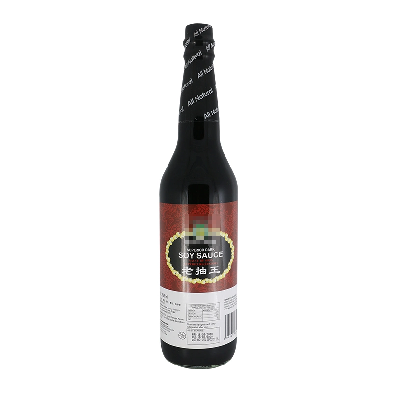 625 ml Salsa de soja oscura tradicional China Premium Natural preparada Para restaurantes