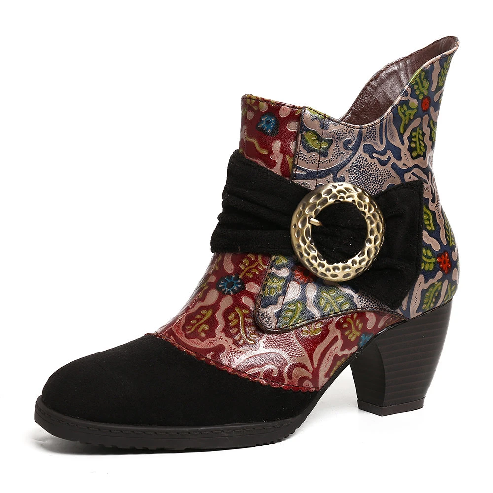 Women's Retro Handmade Leather Boots Bohemian Ankle Shoes