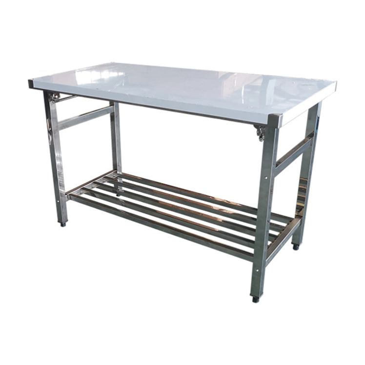 Shandong folding table  modern stainless steel foldable workbench from Guanbai as fast food equipment