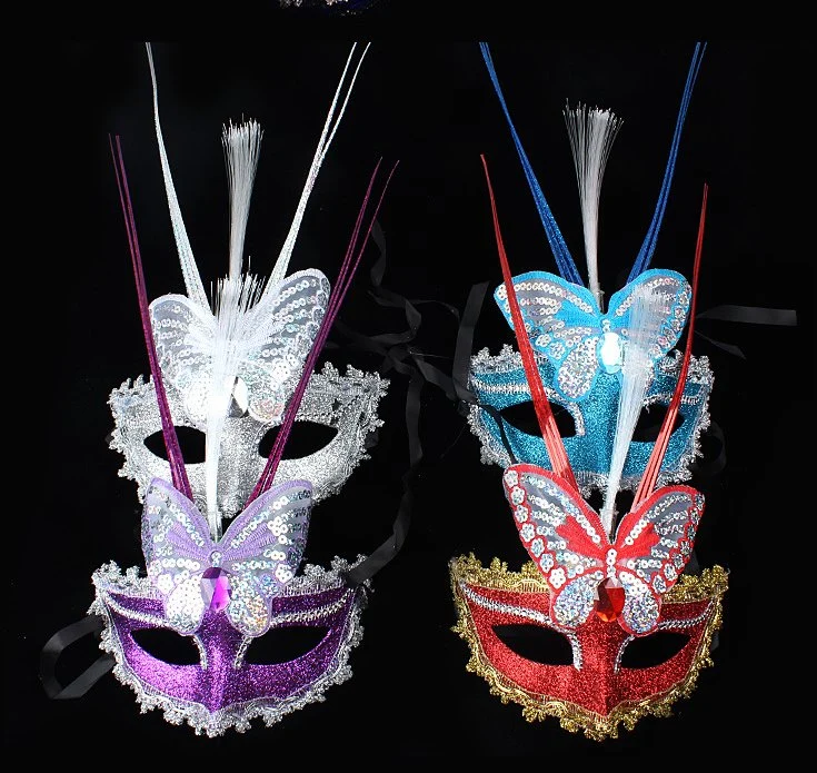 Custom LED Flashing Lights Mask Butterfly Drizzle Mask for Party Costumes Props