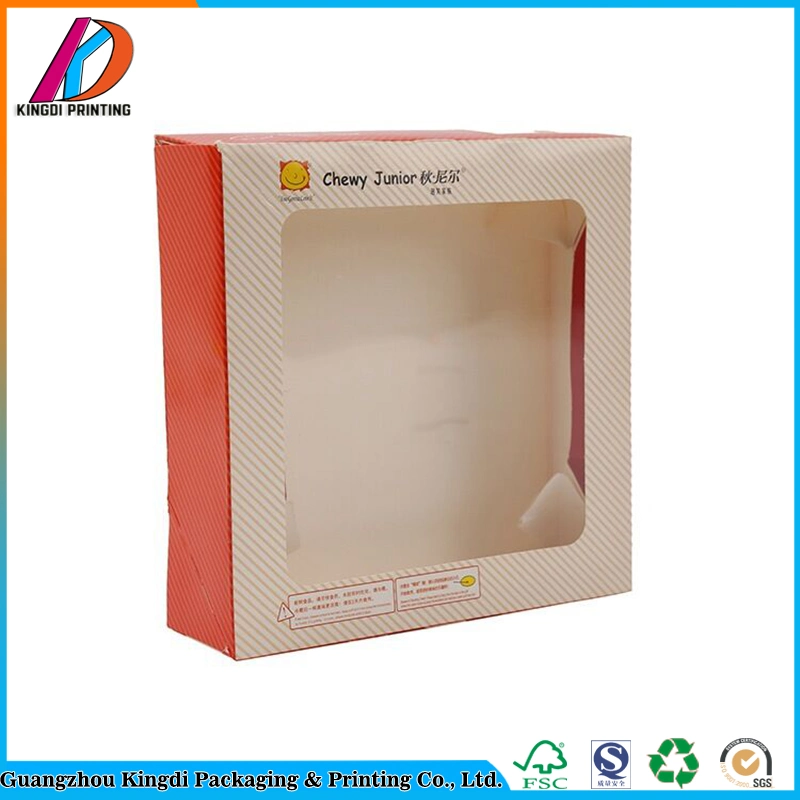 Paper Food Packaging Box with PVC Window for Puff