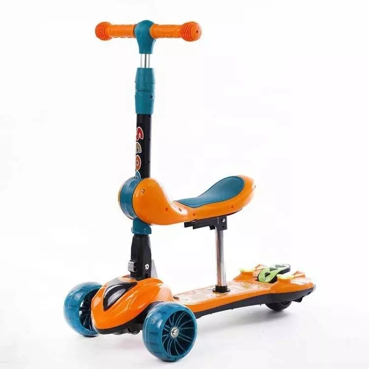Mayorista/Proveedor Cheapest 3 en 1 Foldable Kids Kick Child Toy Equilibrio de la bicicleta Scooter 3 rueda con asiento para niños Edad 2 3-4 5 10 años