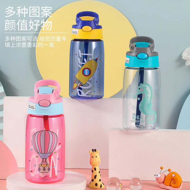 Kinder Wasser Sippy Cup Creative Cartoon Baby Fütterung Tassen mit Trinkhalme auslaufsichere Wasserflaschen Tragbare Kinder′ S Becher für den Außenbereich