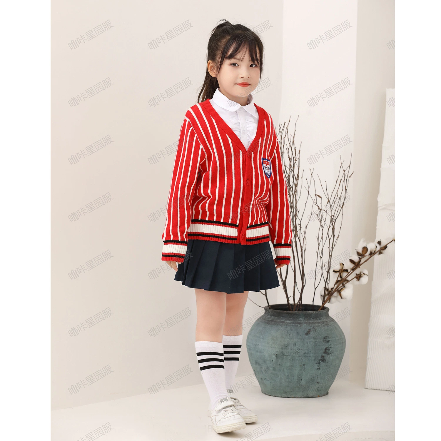 Factory Long Sleeve 100% Cotton Customized Kids Clothes Wear Academic School Attire