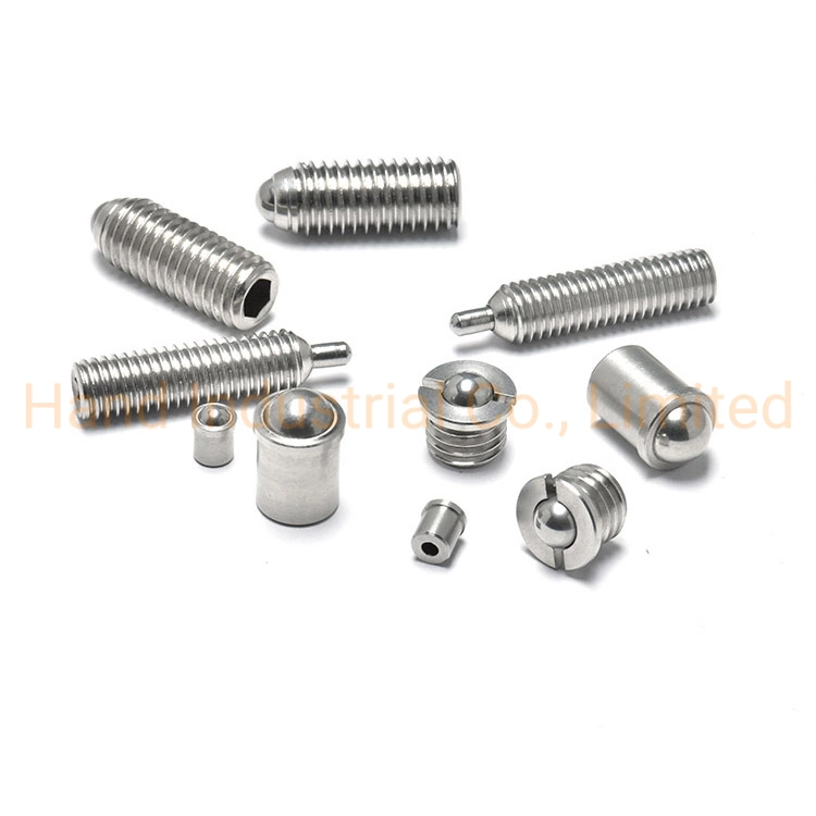 Stainless Steel Body with Plastic Ball Without Flange Press Fit Spring Load Long Nose Ball Plunger