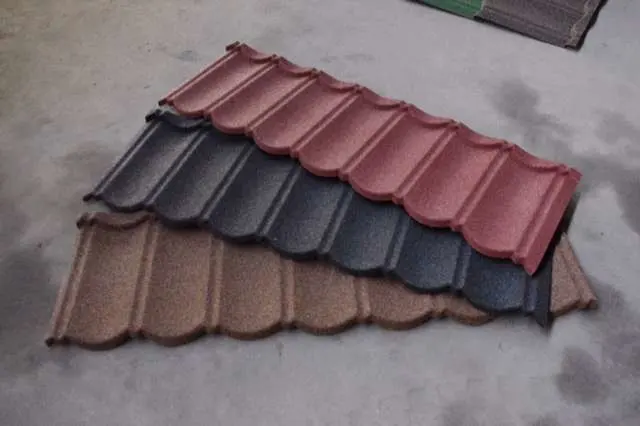 Tile for European Style Houses Metal Roof Sheets Stone Chip Coated Aluzinc Steel Tile Roman Stone Coated Steel Roofing Sheet