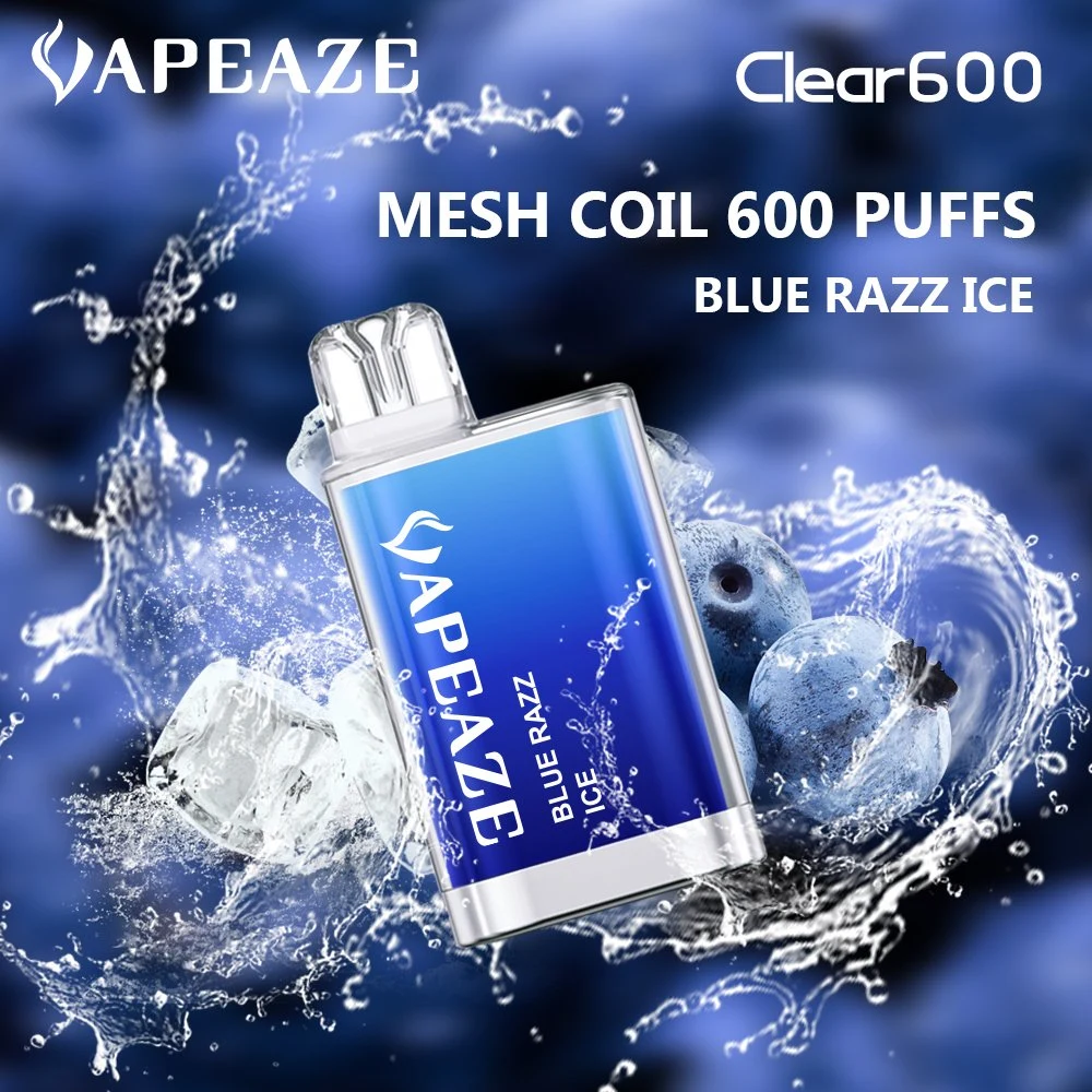 Tpd Mesh Coil Vapeaze 600 Puff Bar 500 mAh Muti Colors 0% 2% 5% Wholesale Disposable Vapes Crystal Vape Electronic Cigarette