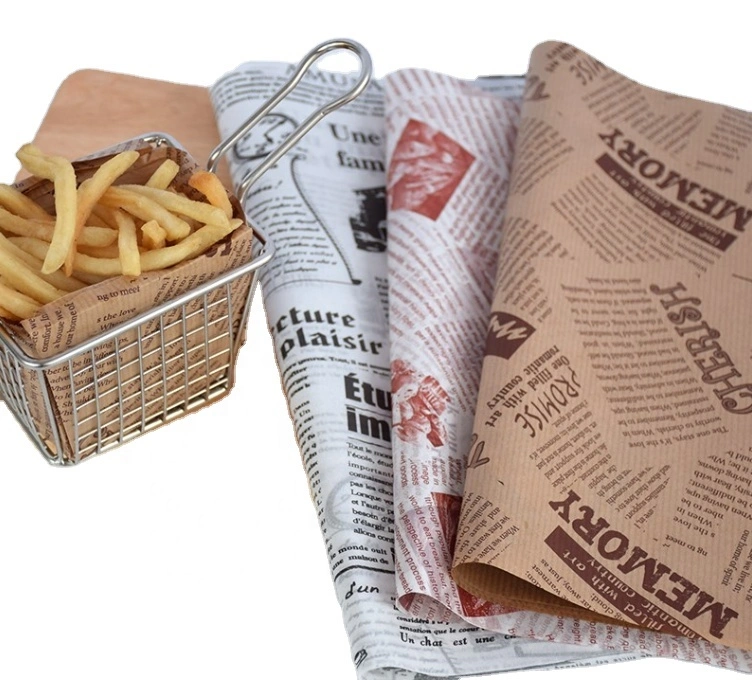 Printed Logo Food Sandwich Wrapper Burger Packaging Wax Paper Custom Shawarma Wrapping Paper