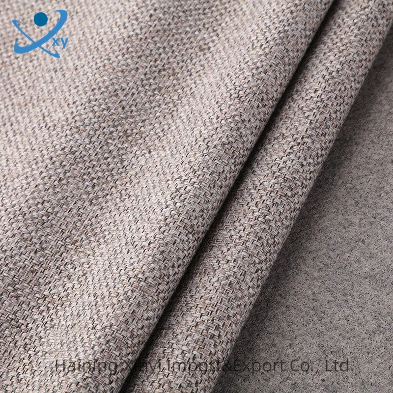 100% Polyester Plain Sofa Fabric Lyt-Fg08 Factory Cheaper Price Stock Linen Upholstery Fabric Woven Yarn Dyed 100m Per Color