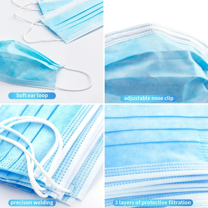 Bfe 99% Nonwoven 3 Ply Disposable Face Mask Medical Surgical Mask Level 3