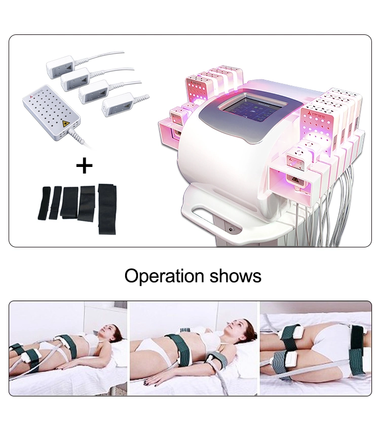 336 Diodes Lipo Laser Beauty Machine Dual Wavelength 12 لاصقات معدات صالون إزالة الخلايا السليوليت من Lipulaser