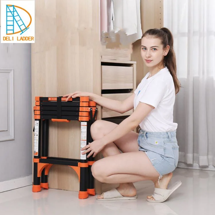 Household 1.4+1.7m a Type Telescopic Ladder Aluminium Uaed Ladders for Sale