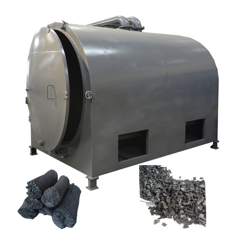 Wood Charcoal Carbonizer Kiln Horizontal Cocoanut Shell Carbonization Furnace for Charcoal