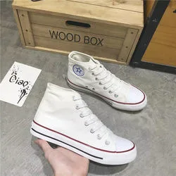 New High Top Canvas Shoes Men's and Women's Same Style Cloth Shoes Trend Board Shoes Korean Version of All Students Shoes