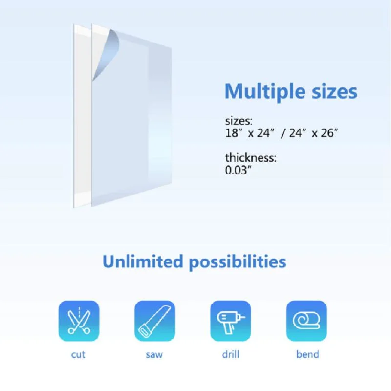 Plexiglass for Picture Frame Glass No More Shattered Glass, Protective Film to Ensure Scratch and Damage Free Sheets Pet/Gag/PETG Plastic Replacement