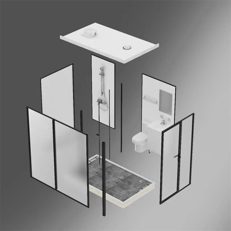 Relax Modern Prefab Bathroom Unit Shower Room with Toilet Prefab Modular Unit All in One Bathroom Pods Ceiling Integrated Bathroom Heater