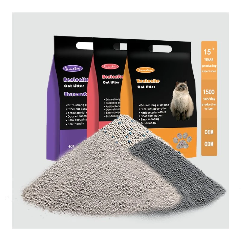 Sable pour chat en bentonite de sodium agglomérante en forme de boule de litière pour chat au charbon actif de gros 3,5 mm.