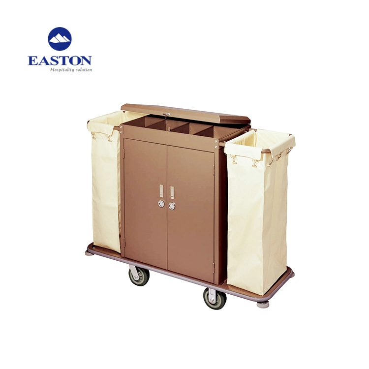 Metal Service Cart Housekeeping Trolley for Hotel