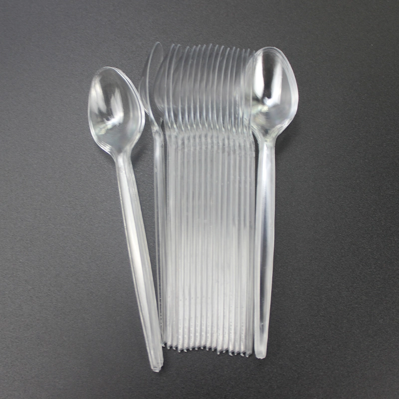 Cubiertos de plástico desechables de plástico de 114mm PS Mini Cuchara de té helado cuchara