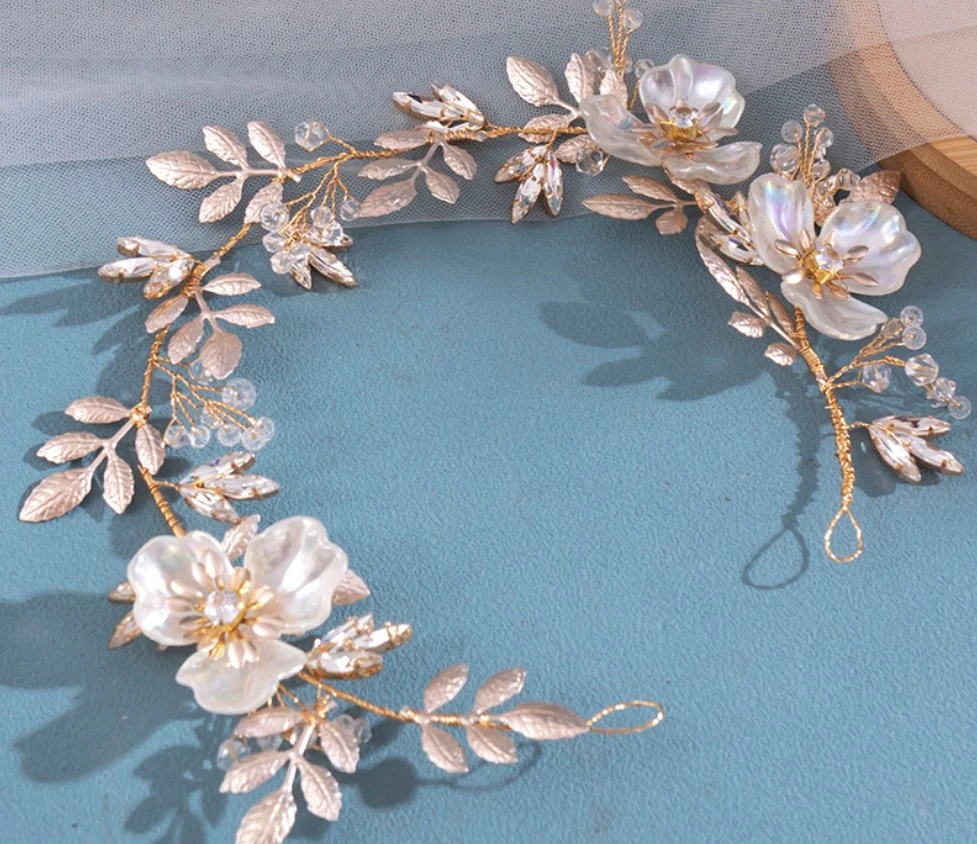 Bridal Wedding Hair Pin Hair Stick, Bridal Leaf Flower Hair Pin Hair Accessories. Wedding Rhinestone Hair Stick Headpiece 2PS/Set