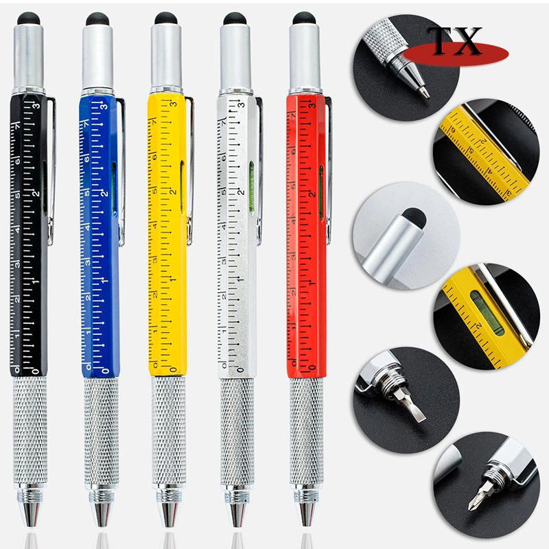 Hot Selling Measuring Ruler, Screwdriver, Tool Level Gauge, Touch Screen Metal Ballpoint Pen