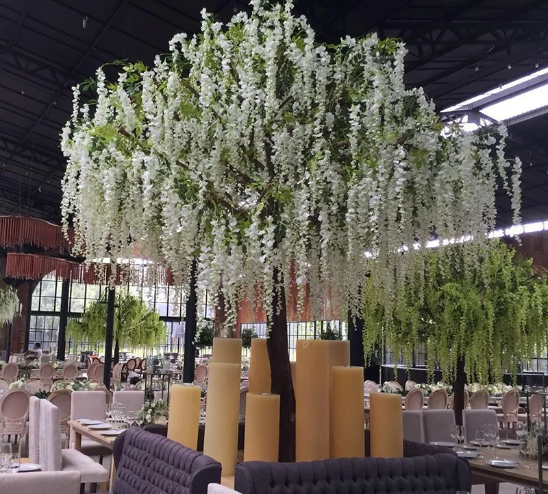 Wholesale/Supplier Artificial Large Plants Wisteria Trees Wedding Silk Hanging Wisteria Vine Tree Artificial Large Wisteria Tree