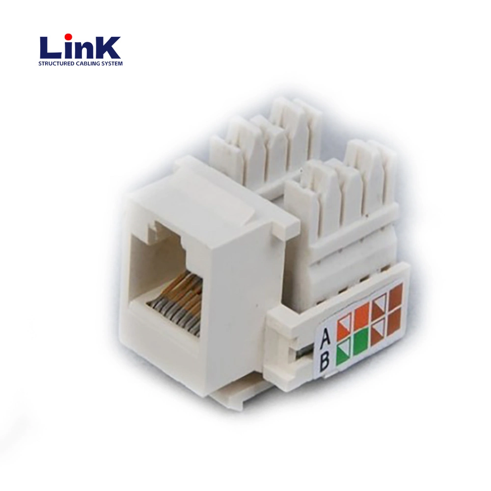 Rj-45 Ethernet Cat5 CAT6 Keystone Network Jack 180 Degree for Telecom