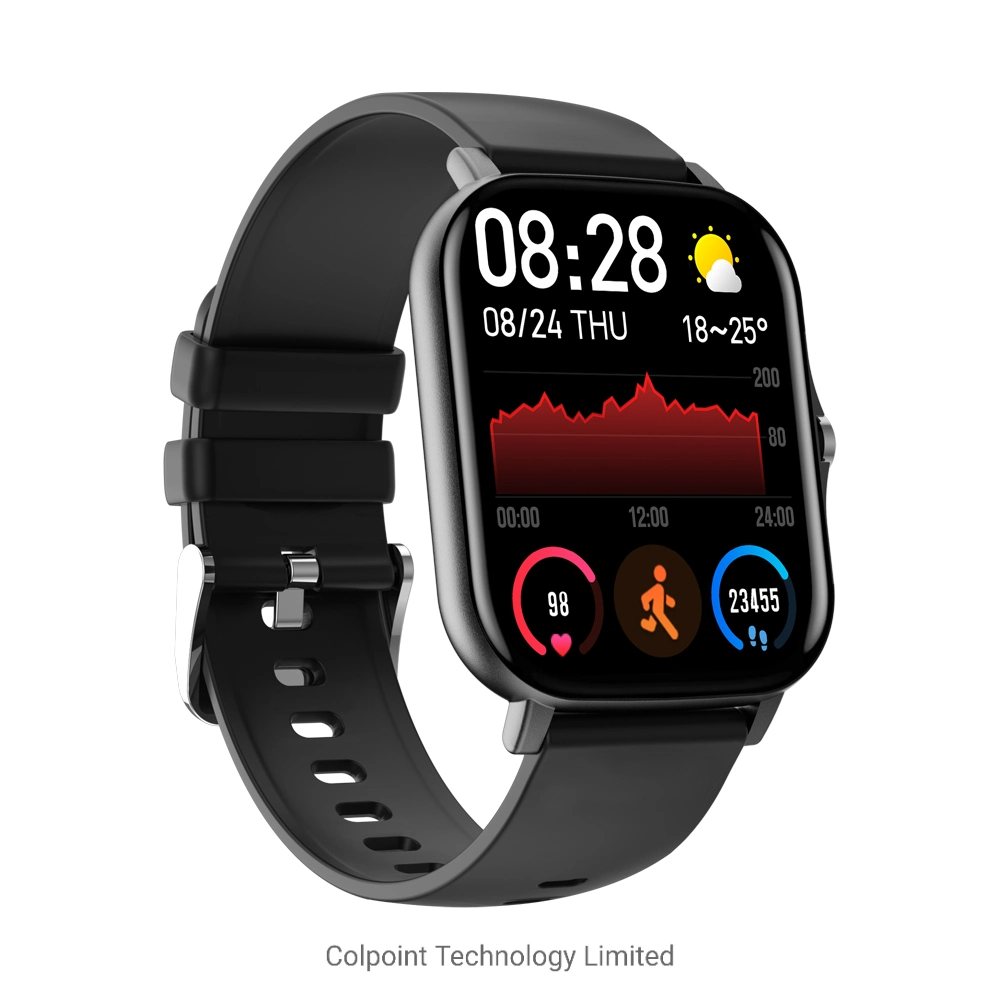 Lemfo Lf27 1.7 Inch Touch Screen Heart Rate Blood Pressure Monitor IP68 Waterproof Smart Wrist Watch - Black