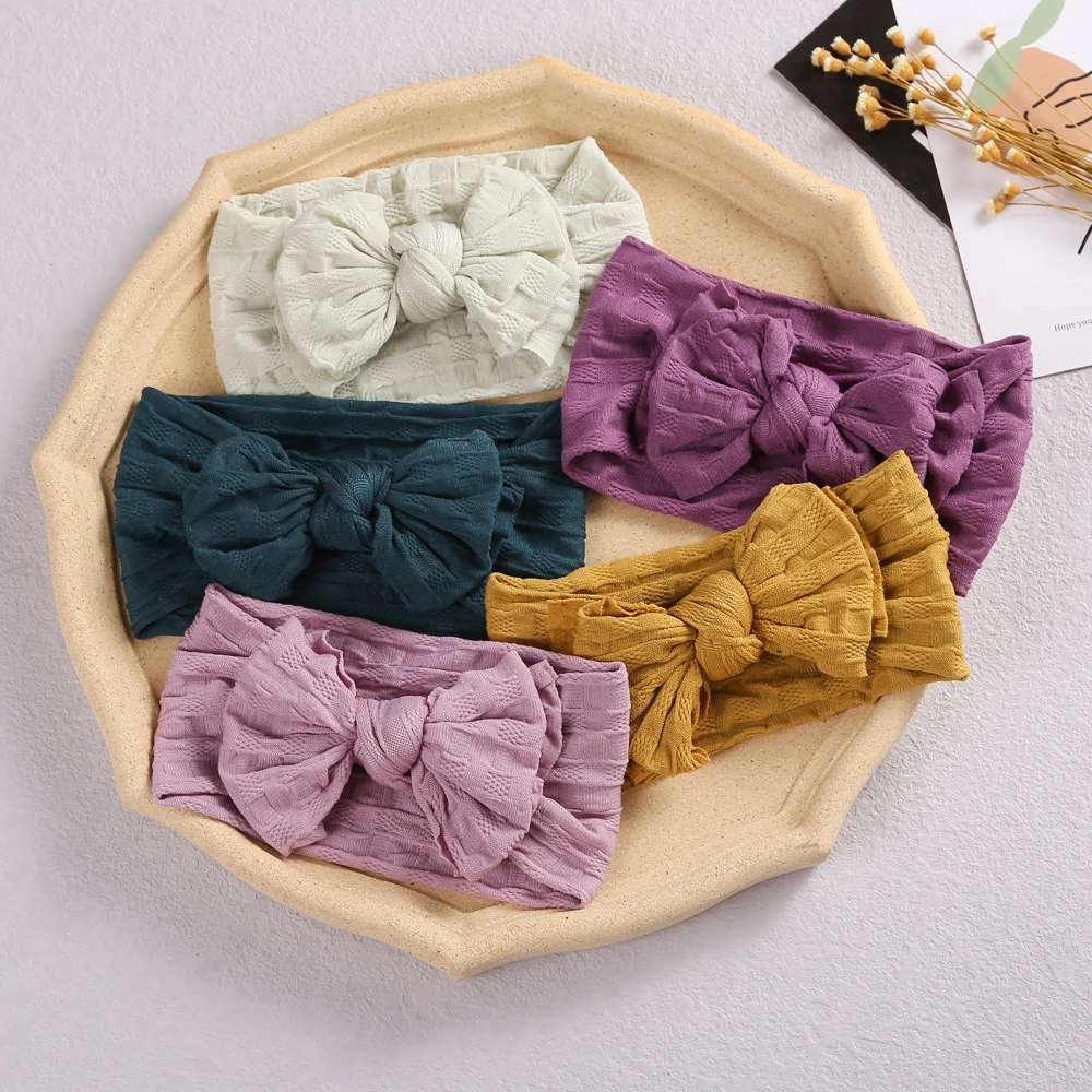 Children's Hair Accessories Nies Double -Layer Bows Baby Hair Bodies with Baby Hair Hoop Soft Infant Woolen Headband