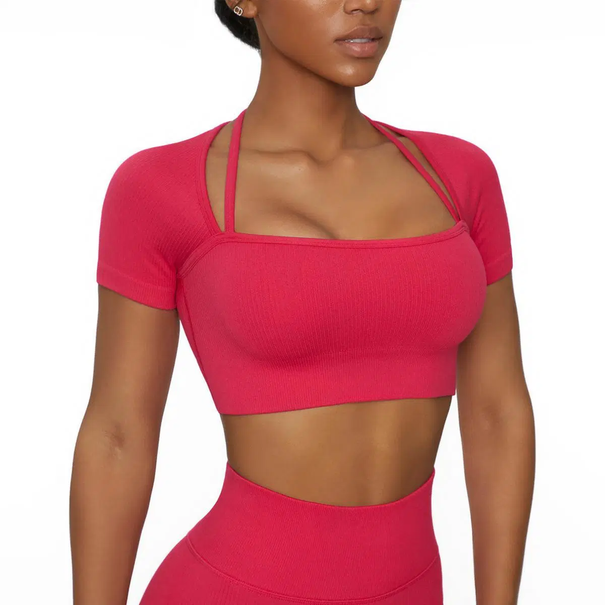 Gymwear 2023 Yoga Athletic Wear Seamless Lace-up Breathable Yoga Clothes