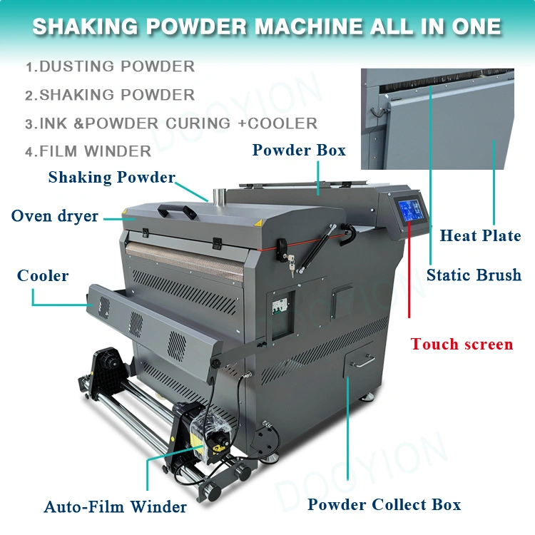2022 preço de fábrica de venda a quente 60cm DTF impressora Heat Press Máquina de transferência de películas de Animais Máquina de impressão de T-shirts para o agitador de pó