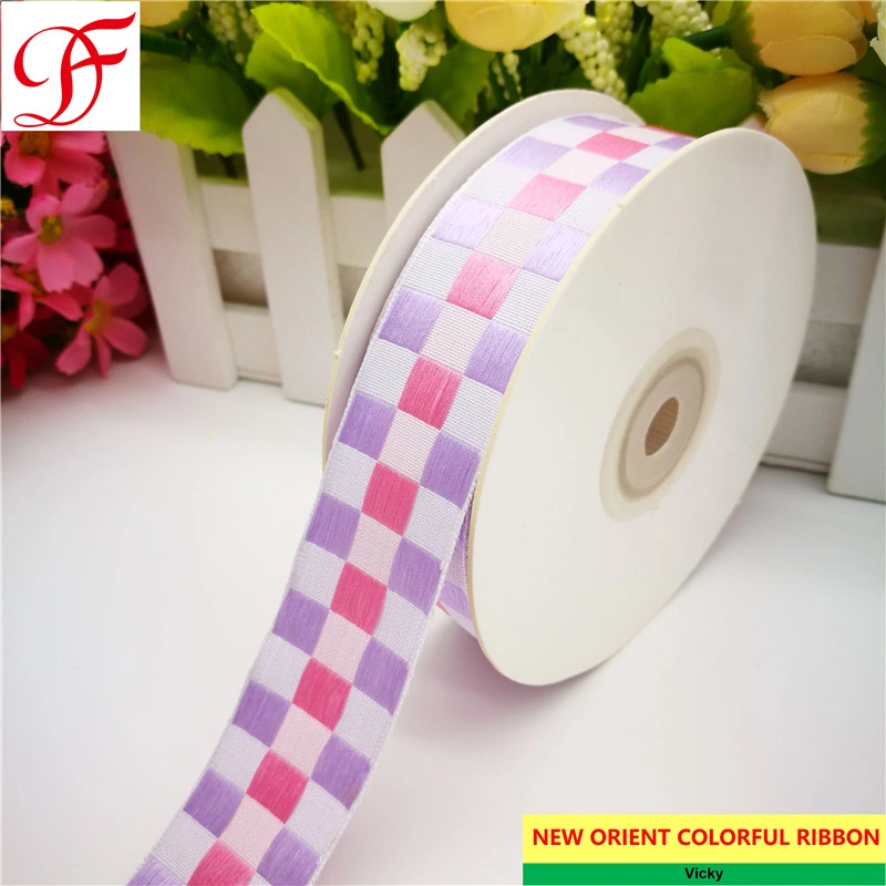 Color Woven Check Ribbon Double/Single Face Satin Sheer Organza Taffeta Hemp Metallic Ribbon Cotton Grosgrain with Many Colors Mixed