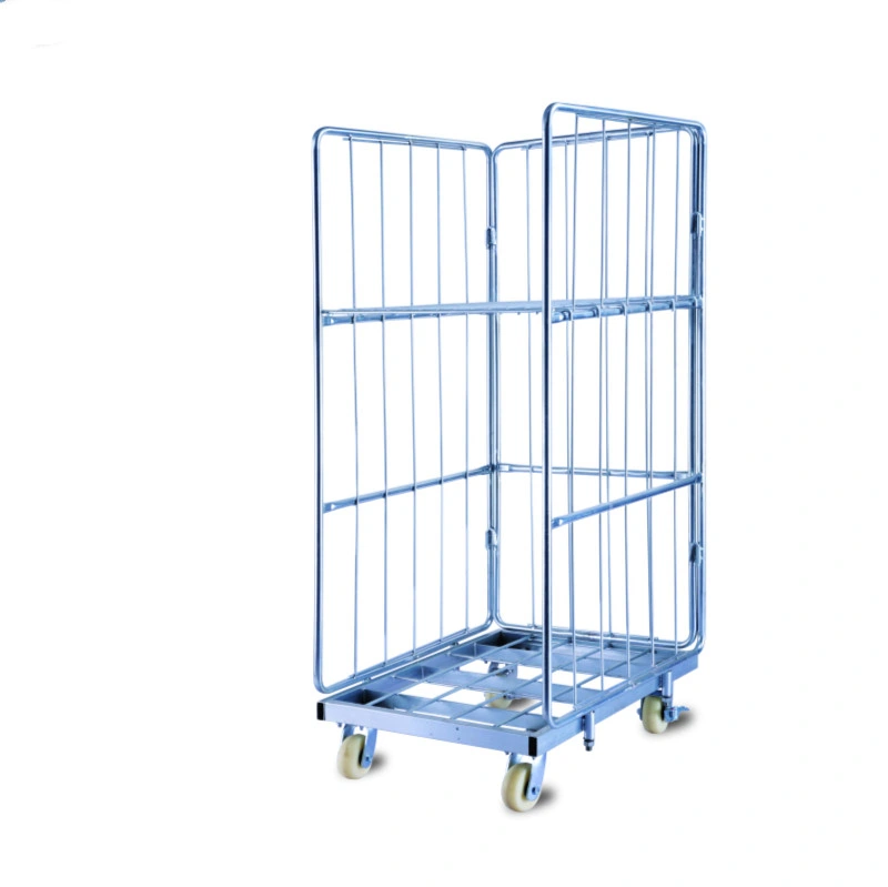 Wire Mesh Folding Security Cargo Warehouse Storage Roll Cage Containers