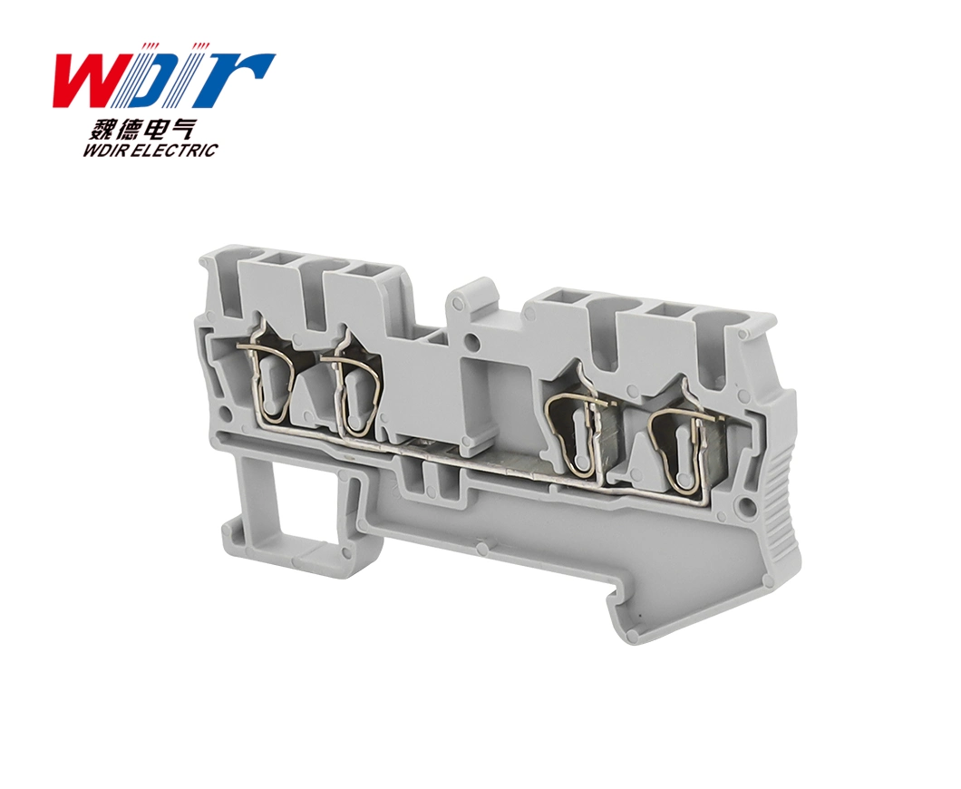 Bloque de terminales de montaje en carril DIN de la primavera de 2,5 mm de bloque de terminales 4WAY