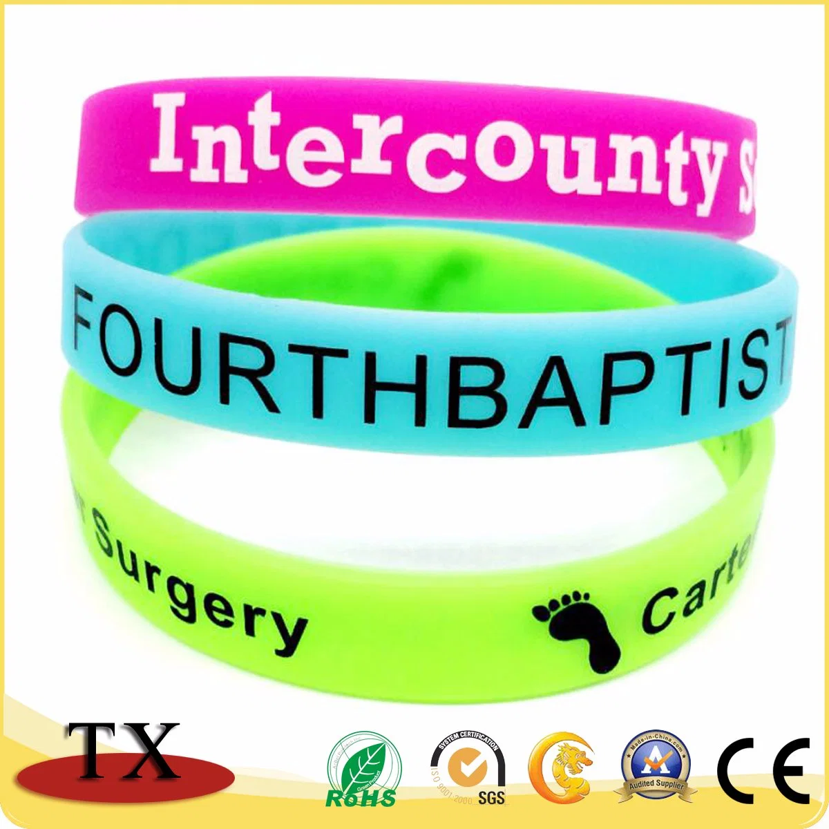 High Quality Silicone Bracelet and Rubber Wristband