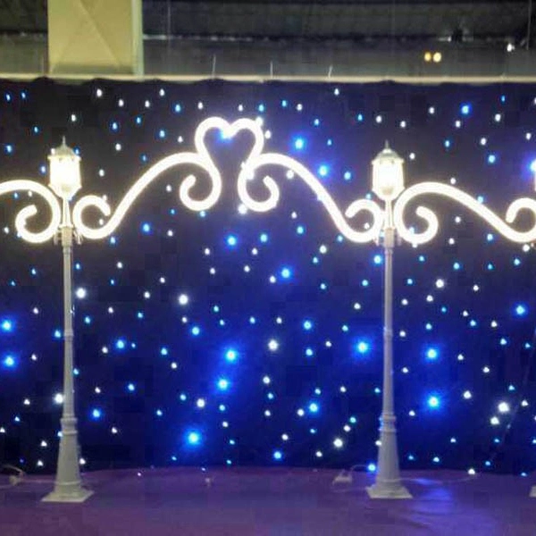 Pano de festa de casamento LED brilhantes Twinkle Strobe Blue and Cortina em estrela LED branca a cores