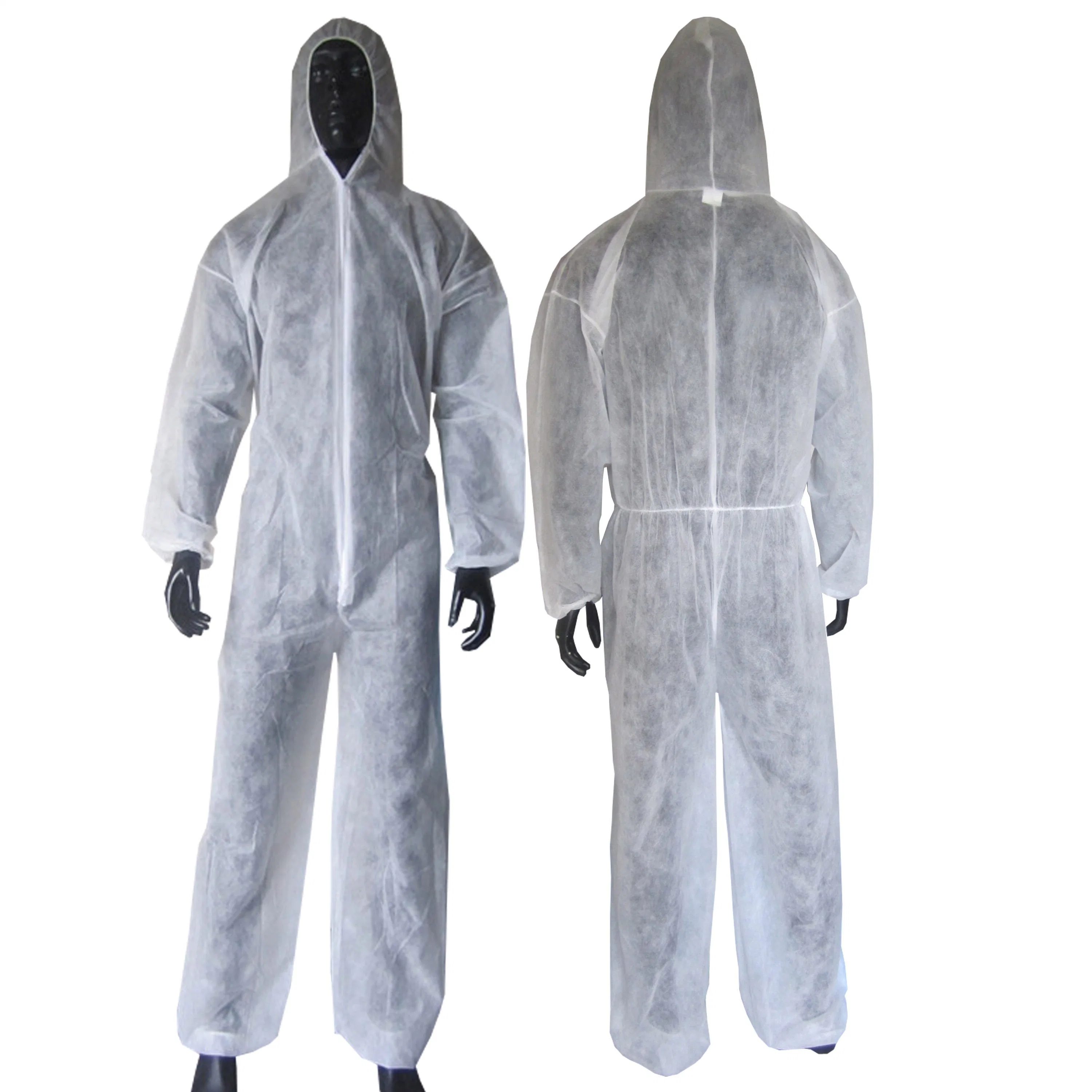 PP/SBPP Disposable White/Blue Microporous Jacket&Pants for Working Protection