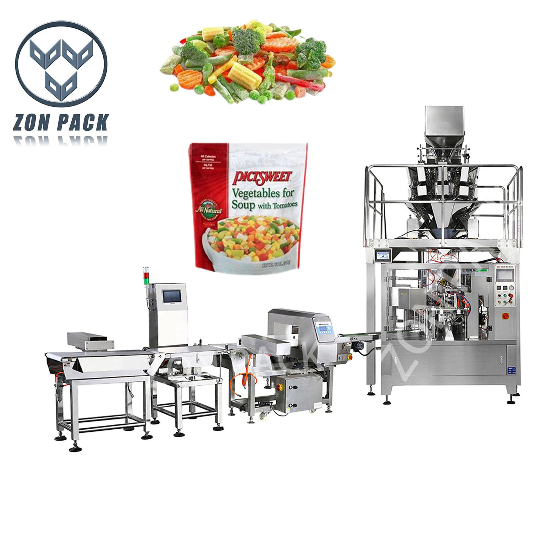 500g 1kg Frozen Vegetables Frozen Food Weighing Premade Bag Packing Automatic Packing Machine