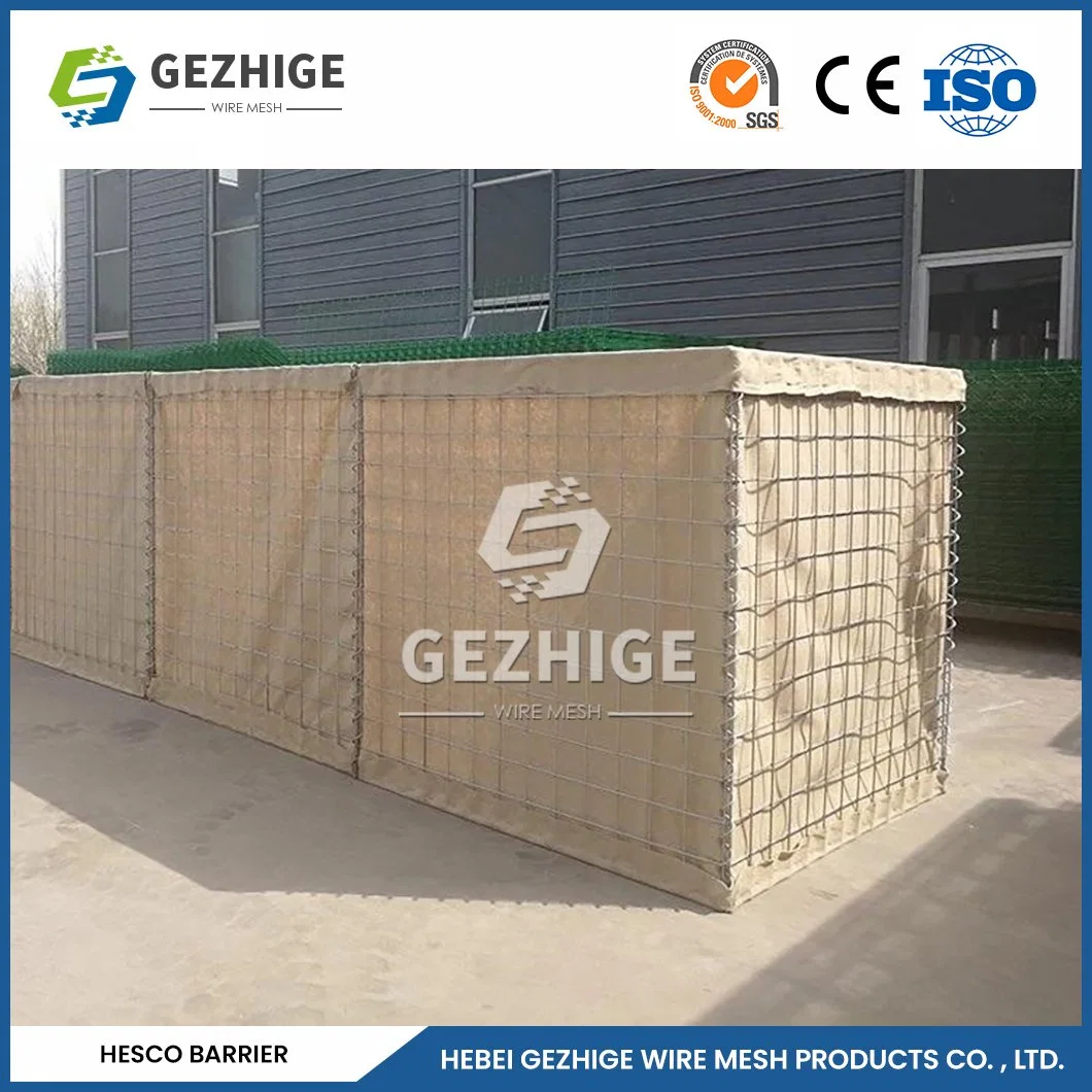 Gezhige 2.0-4.0mm Wire Thickness Stone Cage Gabion Suppliers Anti-Ultraviolet PP Rock Cage Bag China Good Durability Bastion Welded Hesco Wall