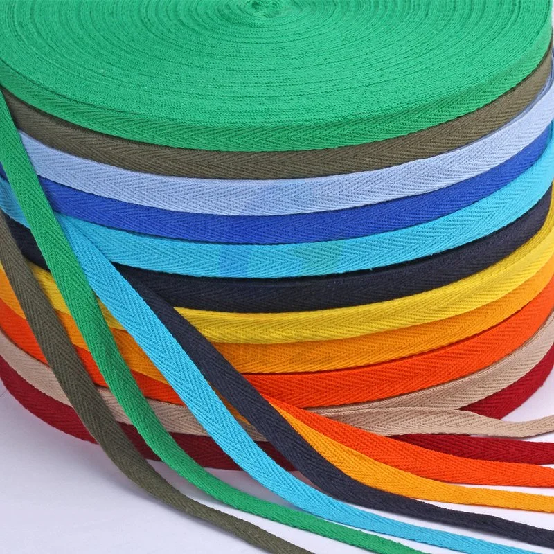 MOQ 2000 Yards Factory Wholesale/Supplier 10mm-20mm Width Herringbone Bias Cotton Ribbon for Garment