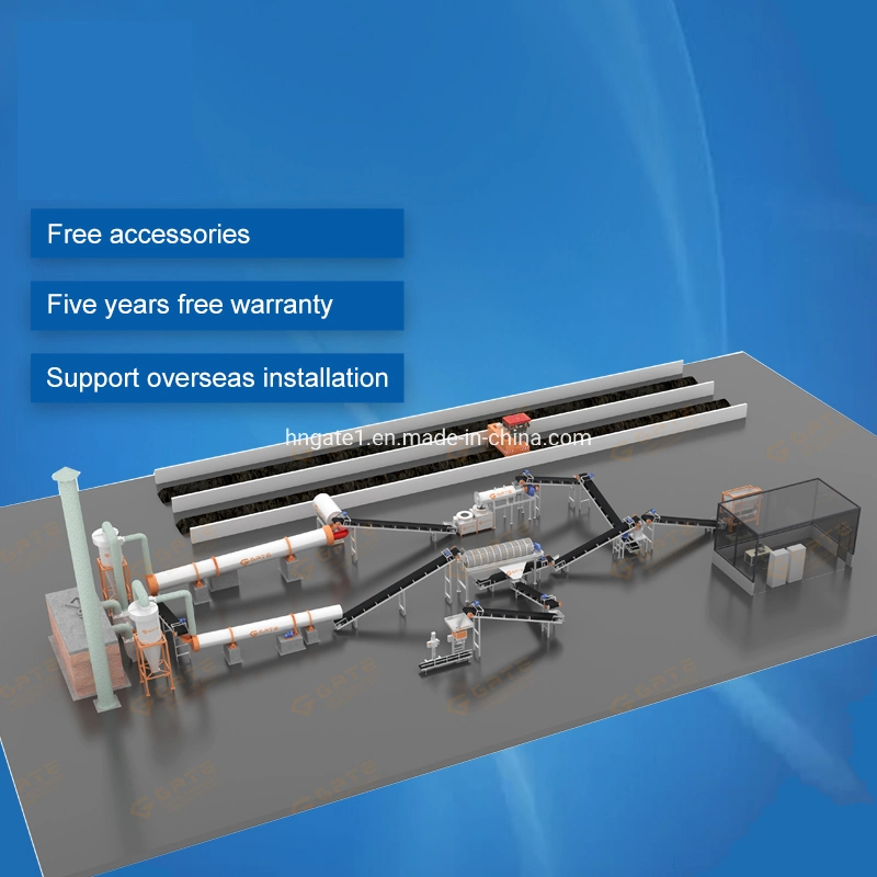 Gate 5-8T/H NPK abonos orgánicos abonos orgánicos máquina de fabricación de palets de línea de producción de fertilizante Bio