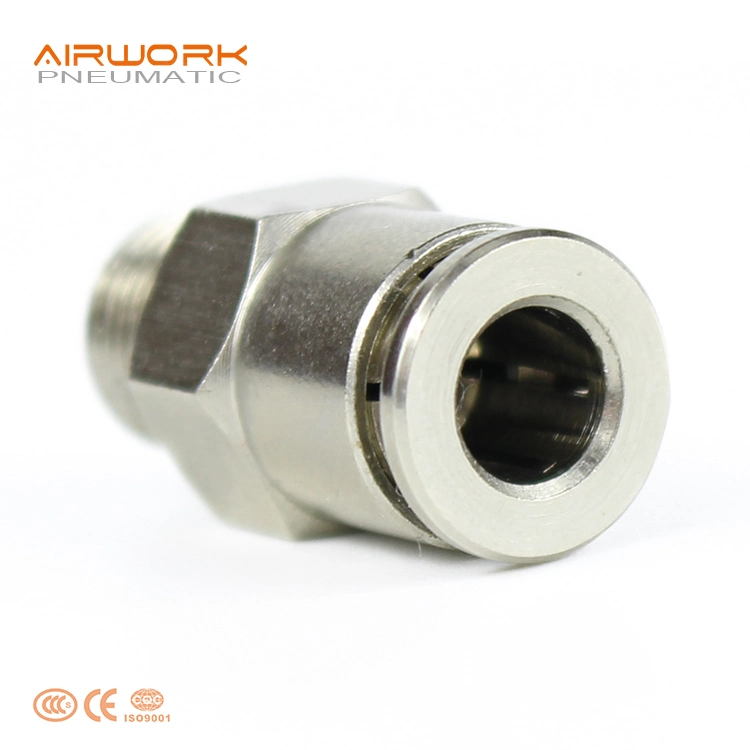 Pneumatic Male Straight Fitting Push in Quick Joint One Touch Connector Brass Material