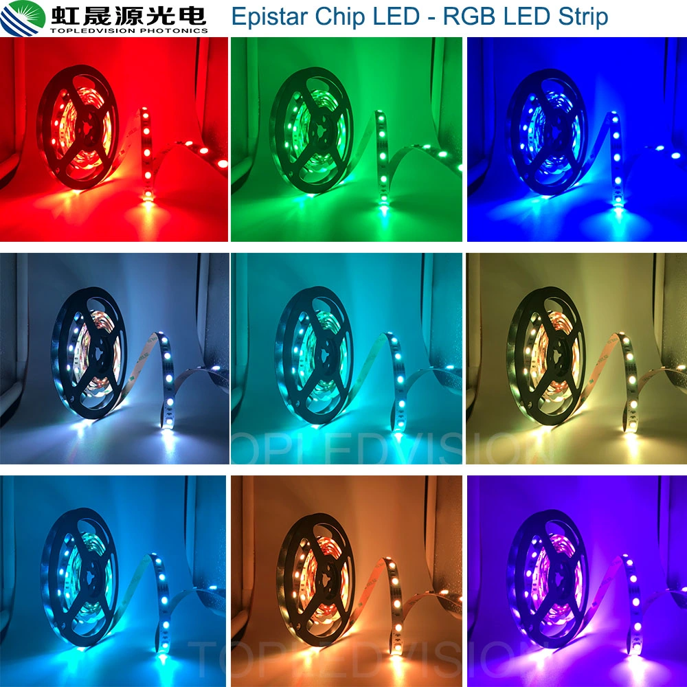 شريحة Epistar SMD5050 60LEDs/M Lighting شريط إضاءة LED RGB المرن