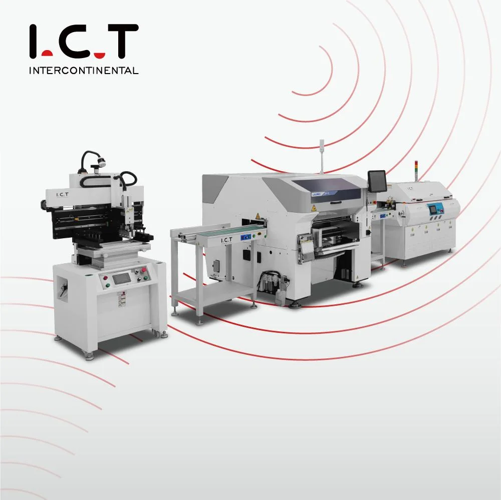 I. C. T High Performance SMT Production Line LED Semi Auto SMT Line with Good Services