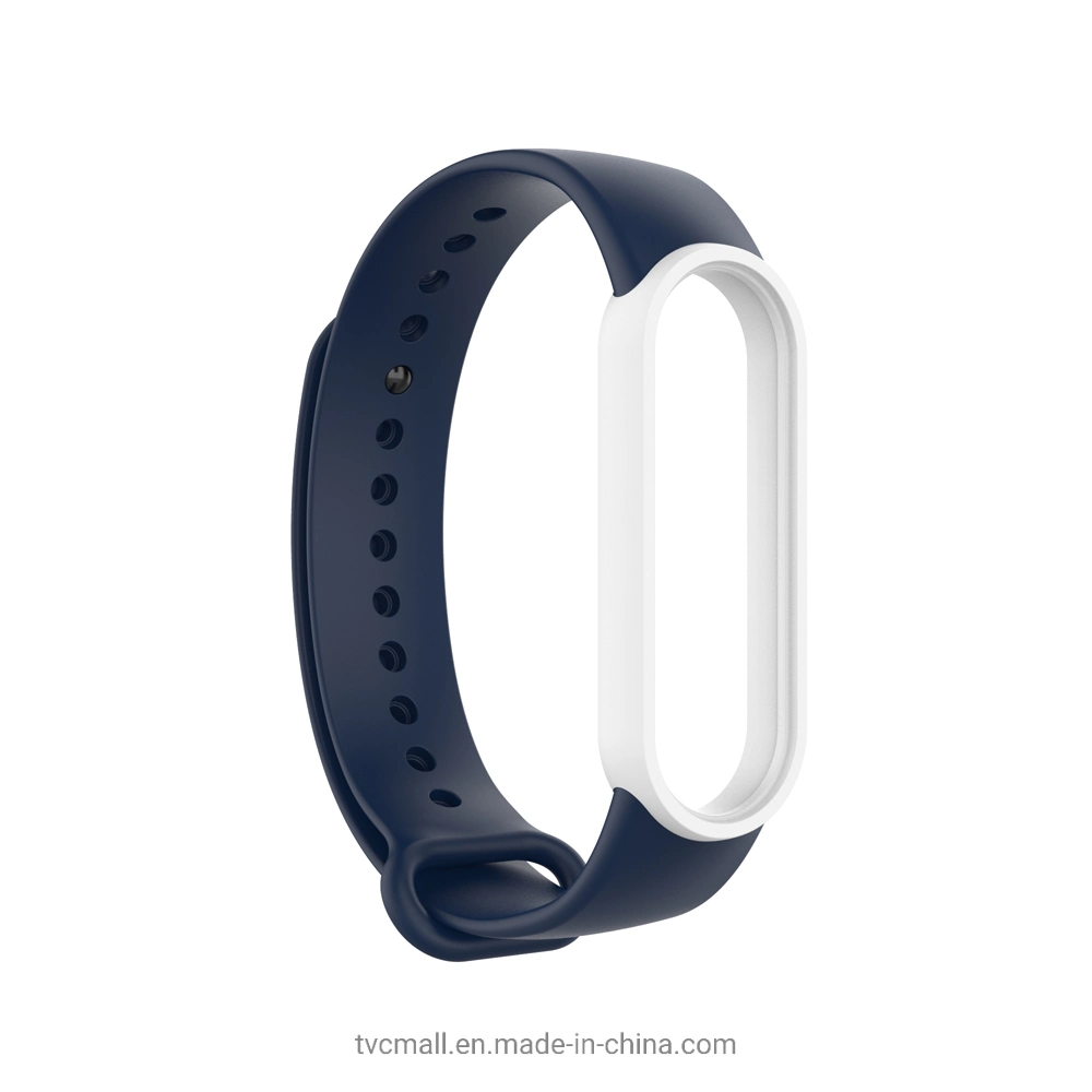 TPU Smart Bracelet Band Strap Replacemet for Xiaomi Mi Band 5 / Band 5 NFC - Dark Blue/White