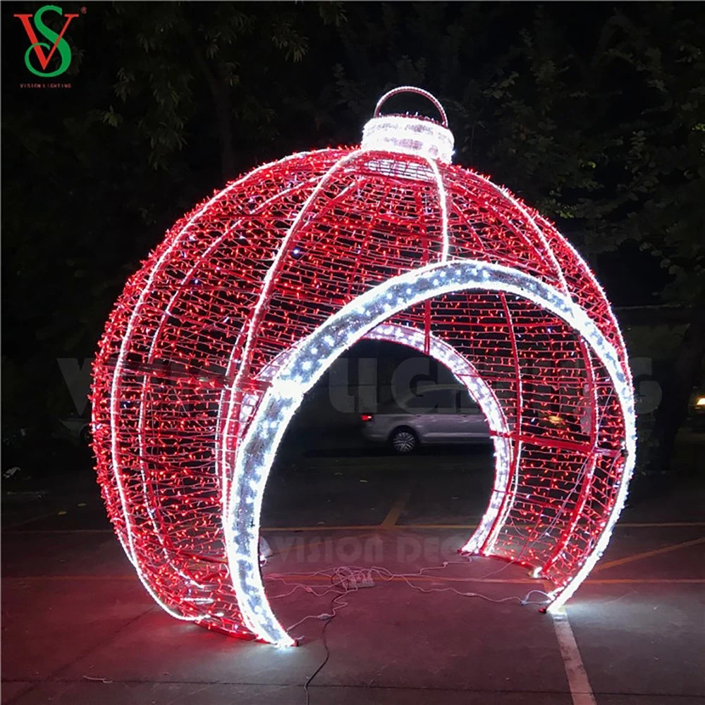 Weihnachten im Freien 3D Skulptur Giant Ball Arch Motiv Dekoration Licht