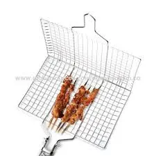 BBQ Barbecue Smoker Accessories Stainless Steel Black Grilled Fish Basket Net Clip