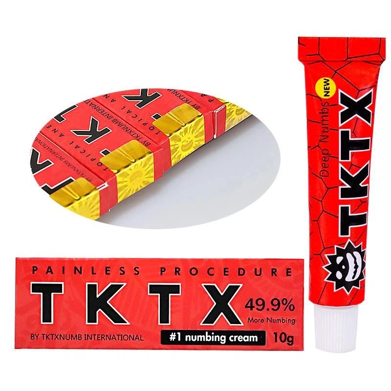 Wholesale/Supplier Tattoo Tktx 49.9% Numb Cream Anesthetic Ointment Painless Procedure International Red Blue Yellow Orange Green Black Gold 49.9% Tktx Numbing Cream